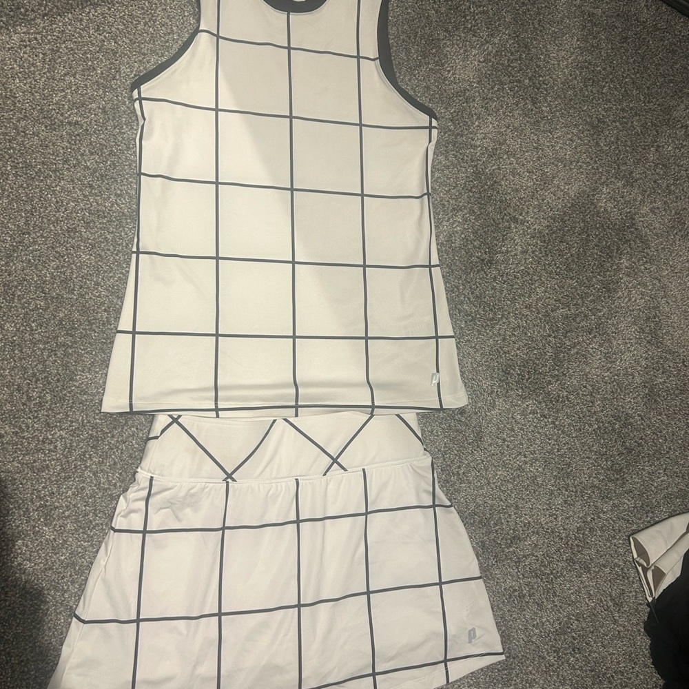 Prince Black and White Grid Pattern Top